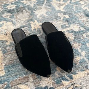 Jenni Kayne black velvet slide mules